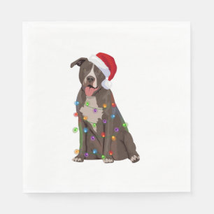 Serviette En Papier Pittie Pitbull feux de Noël Noël Noël Amoureux des