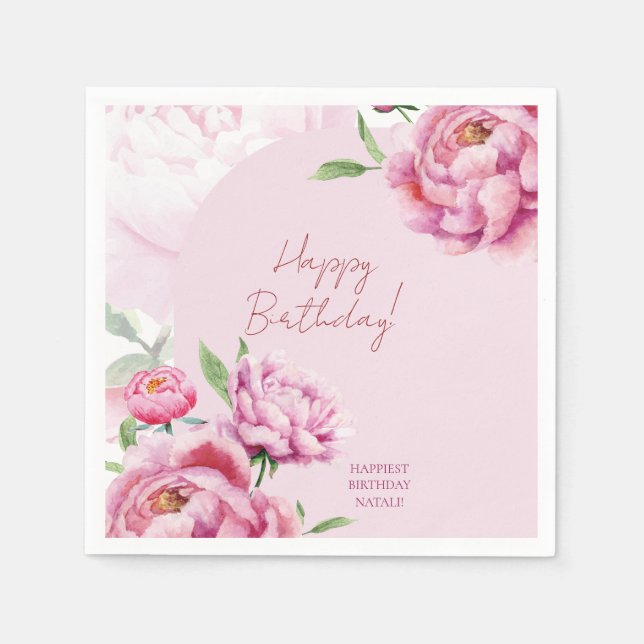 Serviette En Papier Pivoine rose (Devant)