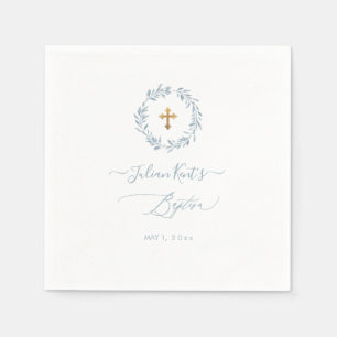 Serviette En Papier PixDezines Aquarelle Dusty Blue Wreath