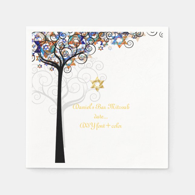 Serviette En Papier PixDezines arbre de vie/mitzvah (Devant)