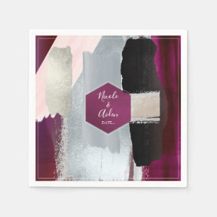 Serviette En Papier PixDezines Art Moderne, Mariage Bourgogne