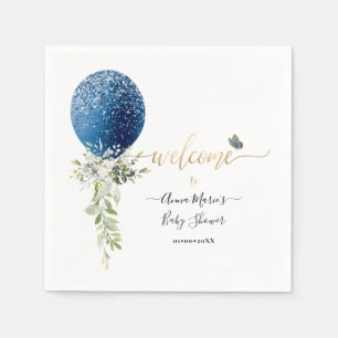 Serviette En Papier PixDezines Blue Parties scintillant Balloon N'impo