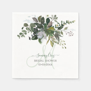 Serviette En Papier PixDezines gomme rustique Eucalyptus Monogram serv