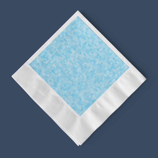 Serviette En Papier Pixellisation Mosaïque Bleue (Créateur téléchargé)