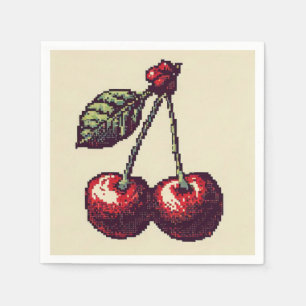 Serviette En Papier Pixels cerisiers
