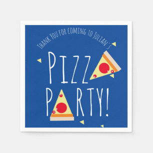 Serviette En Papier Pizza Bold Party d'anniversaire Restaurant Bleu