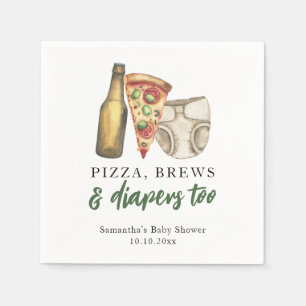 Serviette En Papier Pizza, Brebis et Diapers au Baby shower
