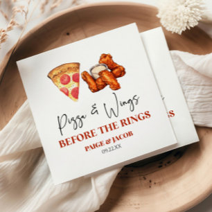 Serviette En Papier Pizza et ailes avant le dîner de répétition des ai