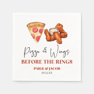 Serviette En Papier Pizza et ailes avant le dîner de répétition des ai