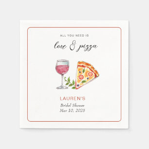 Serviette En Papier Pizza et amour Douche nuptiale
