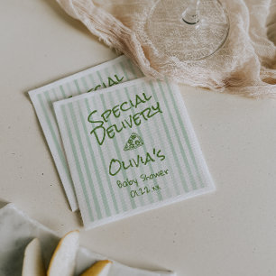 Serviette En Papier Pizza Main Tirée Vert Livraison spéciale Douche