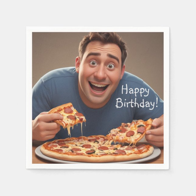 Serviette En Papier Pizza Man (Devant)