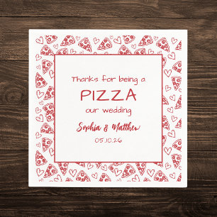 Serviette En Papier Pizza mariage Après La Fête Rouge Italien Main Tir
