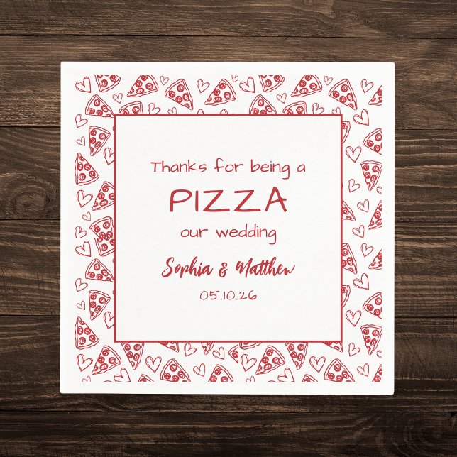 Serviette En Papier Pizza mariage Après La Fête Rouge Italien Main Tir (Créateur téléchargé)