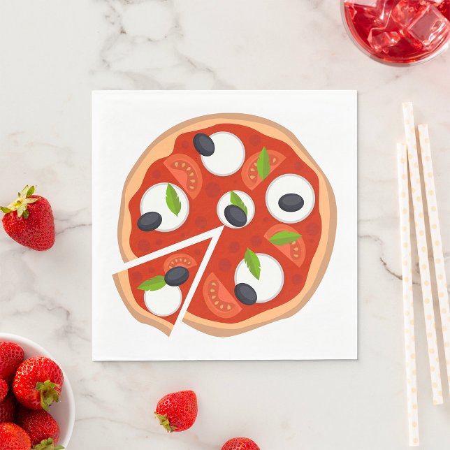 Serviette En Papier Pizza Mozzarella aux Tomates et Basilic (Créateur téléchargé)