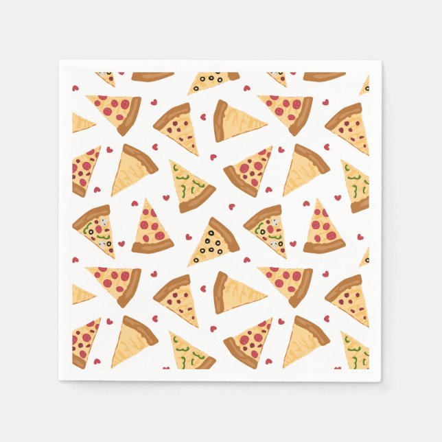 Serviette En Papier Pizza Party (Devant)