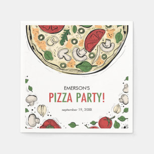 Serviette En Papier Pizza Party Anniversaire Papier Napkin