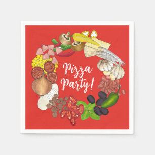 Serviette En Papier Pizza Party Topings Italien Food Pizzeria Pie