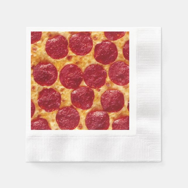 Serviette En Papier pizza pepperonis (Devant)