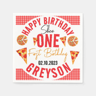 Serviette En Papier Pizza pour bébés tranche moderne 1er anniversaire
