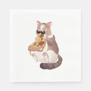 Serviette En Papier Pizza pour manger des chats