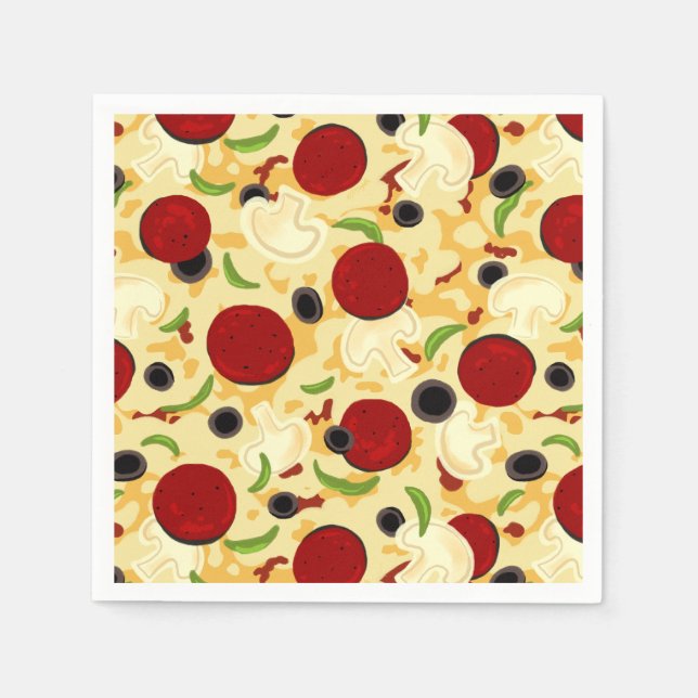Serviette En Papier Pizza Topping (Devant)