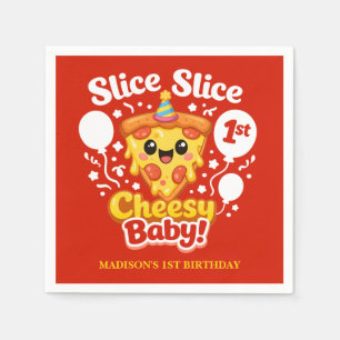 Serviette En Papier Pizza Tranche Tranche Bébé Fromage 1er Anniversair