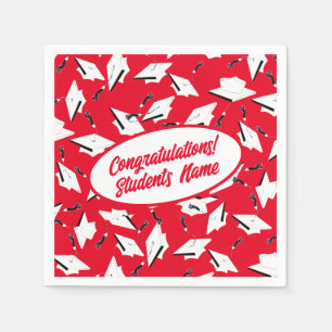Serviette En Papier Plafonds de graduation Rouge et blanc Parti person