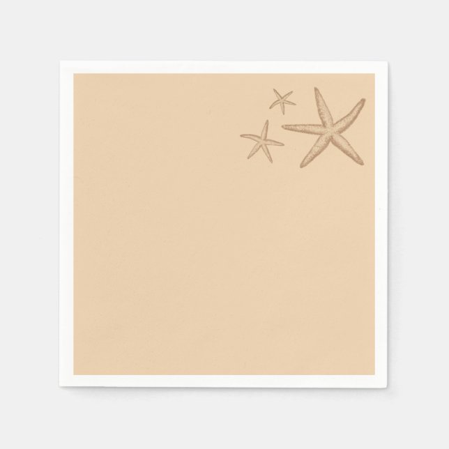 Serviette En Papier Plage beige Thème Poisson Starfish Papier (Devant)