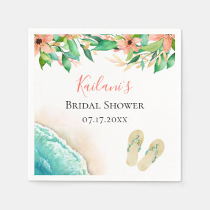 Serviette En Papier Plage Botanique Personnalisée