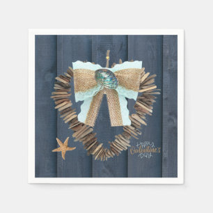 Serviette En Papier Plage côtière Thème Bois Dérivé Jour des Valentine