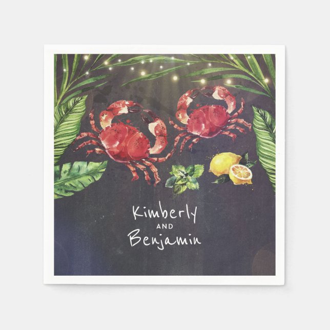 Serviette En Papier Plage côtière tropicale du crabe (Devant)