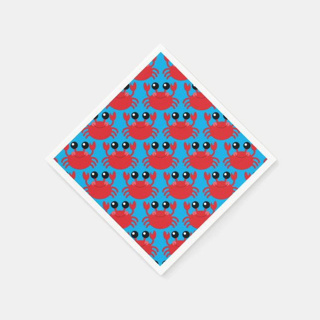 Serviette En Papier Plage de la fête d'anniversaire du crabe (Coin)