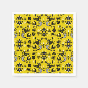 Serviette En Papier Plage de sirène jaune pour enfants