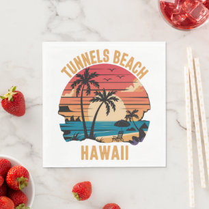 Serviette En Papier Plage de Tunnels Hawaii Vacances en Famille