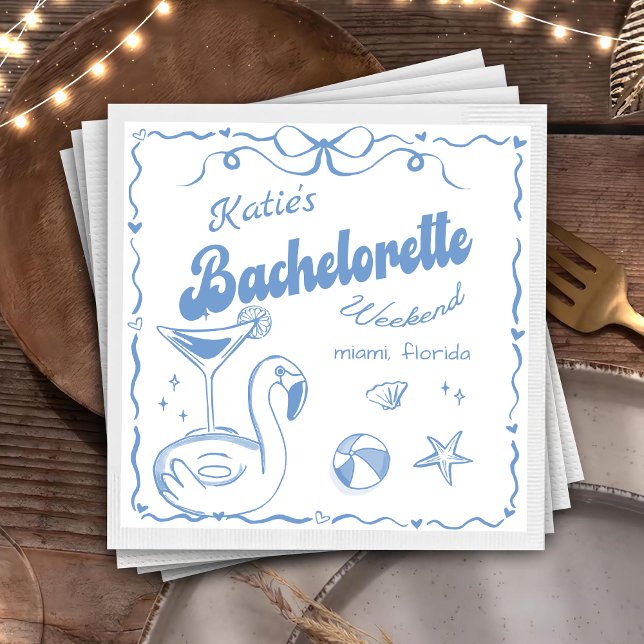 Serviette En Papier Plage Dernier Toast Bachelorette Partie Napkins (Créateur téléchargé)