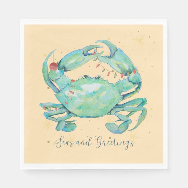 Serviette En Papier Plage du Crabe de Noël (Devant)