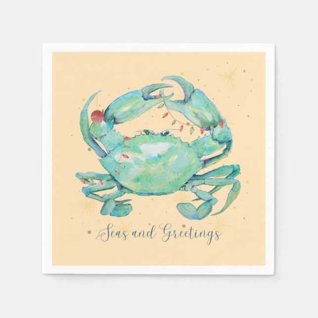 Serviette En Papier Plage du Crabe de Noël (Devant)