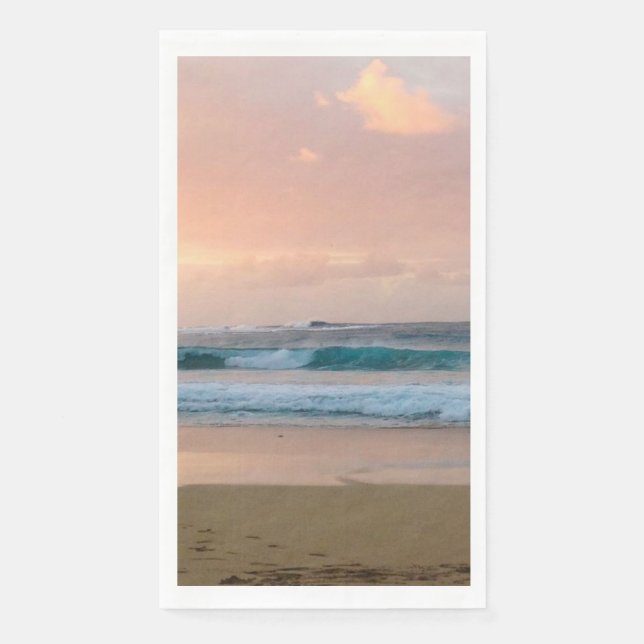 Serviette En Papier Plage et océan au coucher du soleil  (Devant)