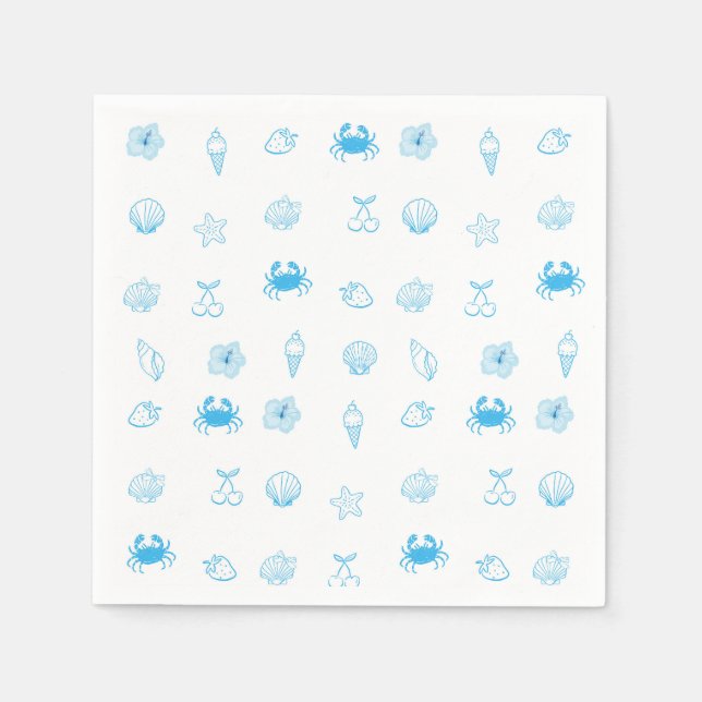 Serviette En Papier Plage grecque minimaliste (Devant)