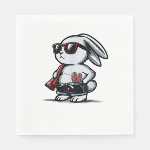 Serviette En Papier Plage Lapin Bunny Beach Goer été