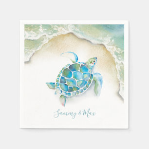 Serviette En Papier Plage Mariage serviettes Tortue de mer