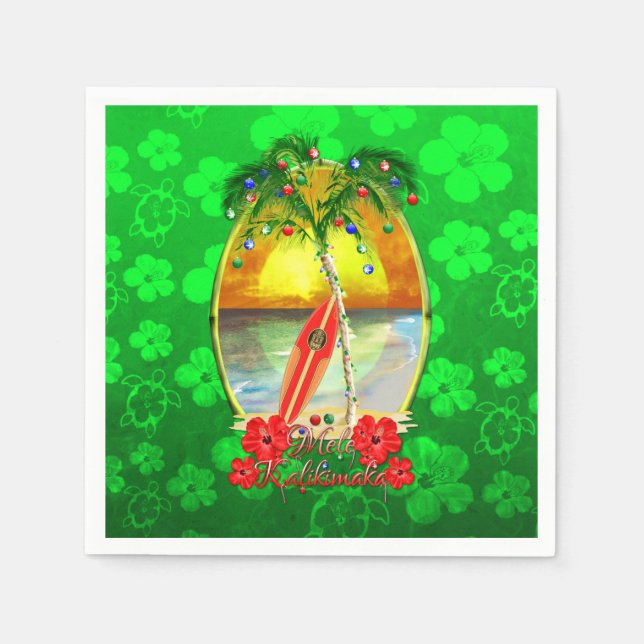 Serviette En Papier Plage Mele Kalikimaka (Devant)