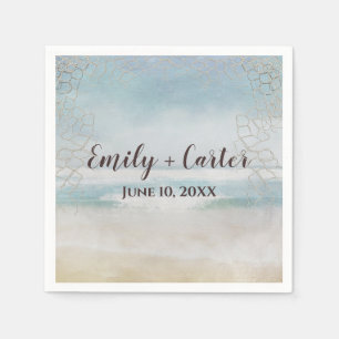 Serviette En Papier Plage Ocean mariage Avec Net
