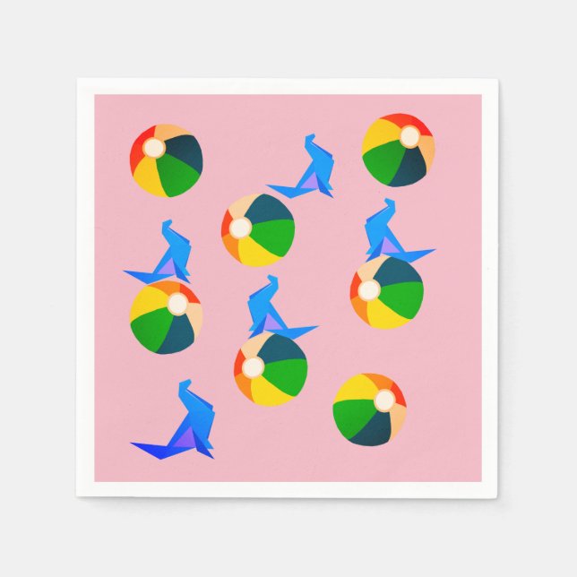 Serviette En Papier Plage, Papier d'été serviettes (Devant)