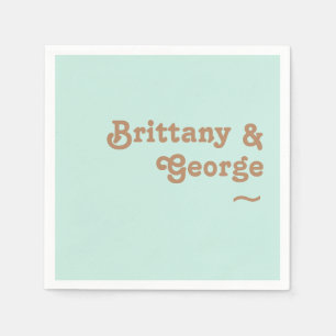 Serviette En Papier Plage Retro   Napkins Mariage Aqua