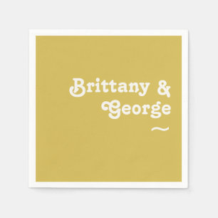 Serviette En Papier Plage Retro   Napkins Mariage or