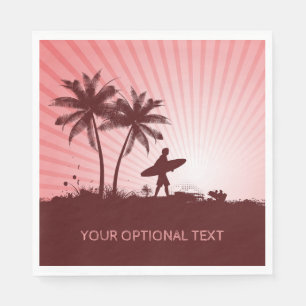 Serviette En Papier Plage Surfer coutume papier serviettes