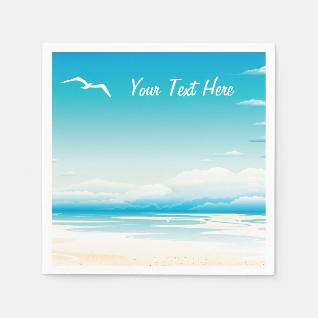 Serviette En Papier Plage tropicale (Devant)