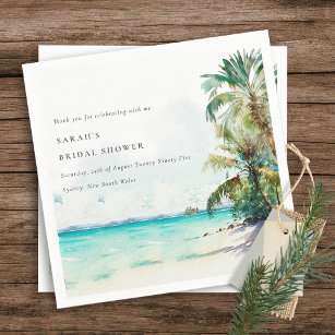 Serviette En Papier Plage tropicale aquarelle Palm Trees Fête des mari